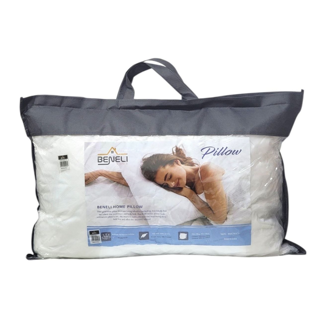 ALMOHADA DE TERCERA GENERACIÓN FABRICADA CON TECNOLOGÍA AVANZADA SOPORTE NECESARIO,TRANSPIRABLE Y CONDUCTORA DE LA HUMEDAD,TEJIDO TRANSPIRABLE BENELI 48X74CM