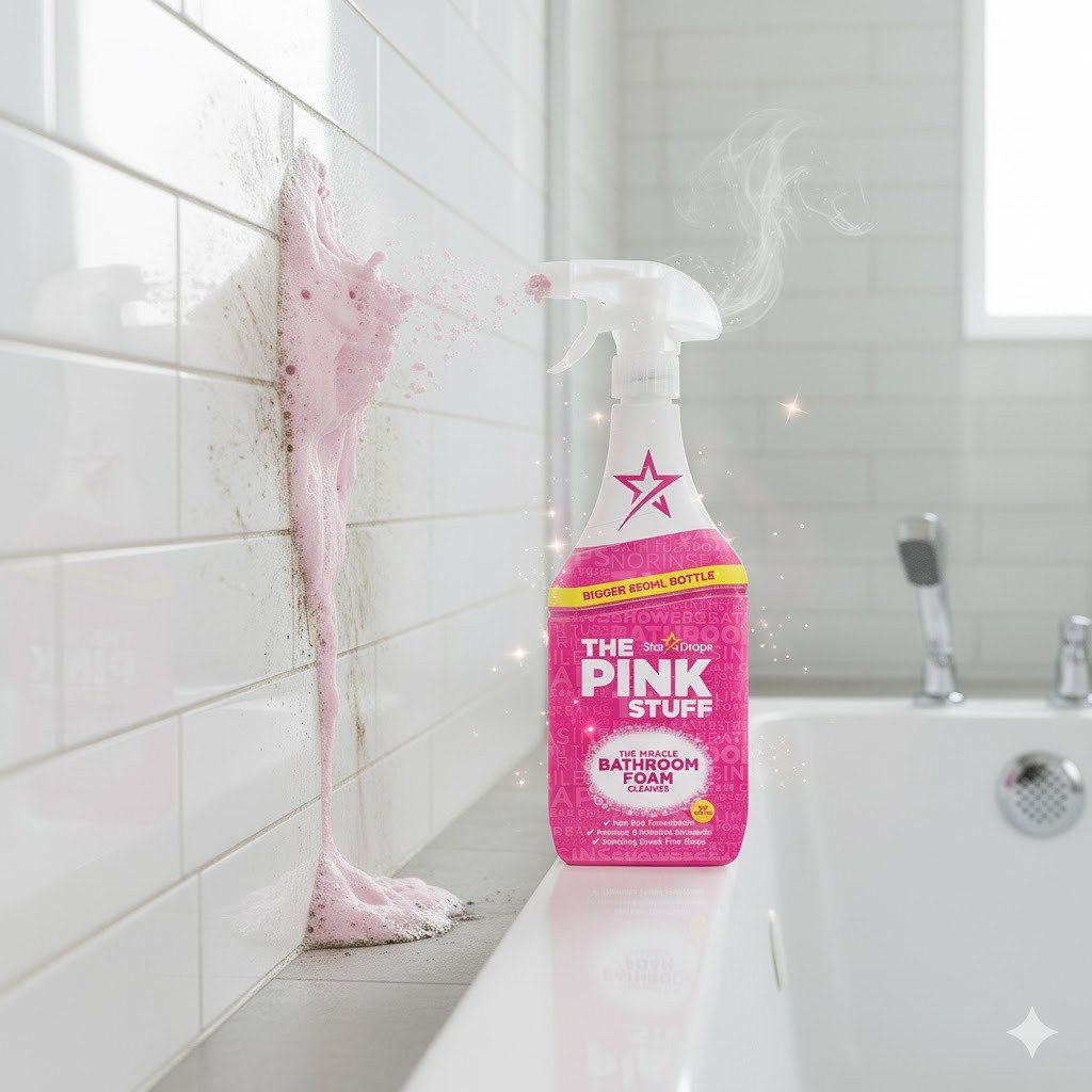 LIMPIADOR EN SPRAY MILAGROSO PARA BAÑO DE ESPUMA ANTIGOTEO THE PINK STUFF STAR DROPS 750ML