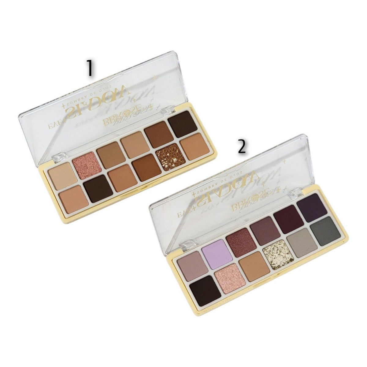 PALETA DE SOMBRAS DE OJOS NEUTRALES Y BRILLANTES 12 TONOS BBROSE 14G