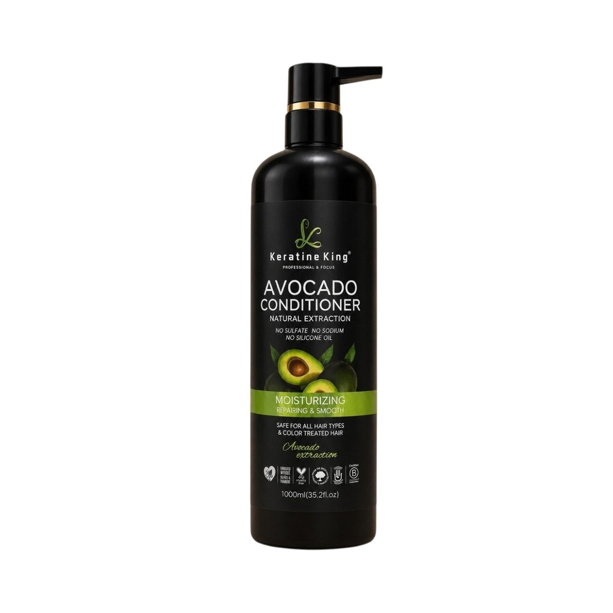 ACONDICIONADOR DE AGUACATE SUAVIZANTE Y NUTRITIVO KERATINE KING 1000ML