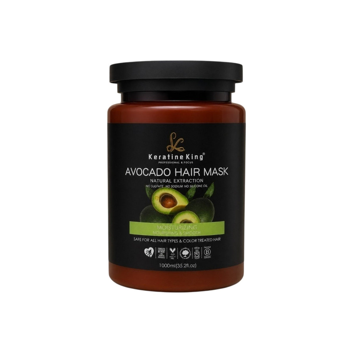 MASCARILLA PARA EL CABELLO CON EXTRACTO DE AGUACATE DE NUTRICION INTENSIVA KERATINE KING 1000ML