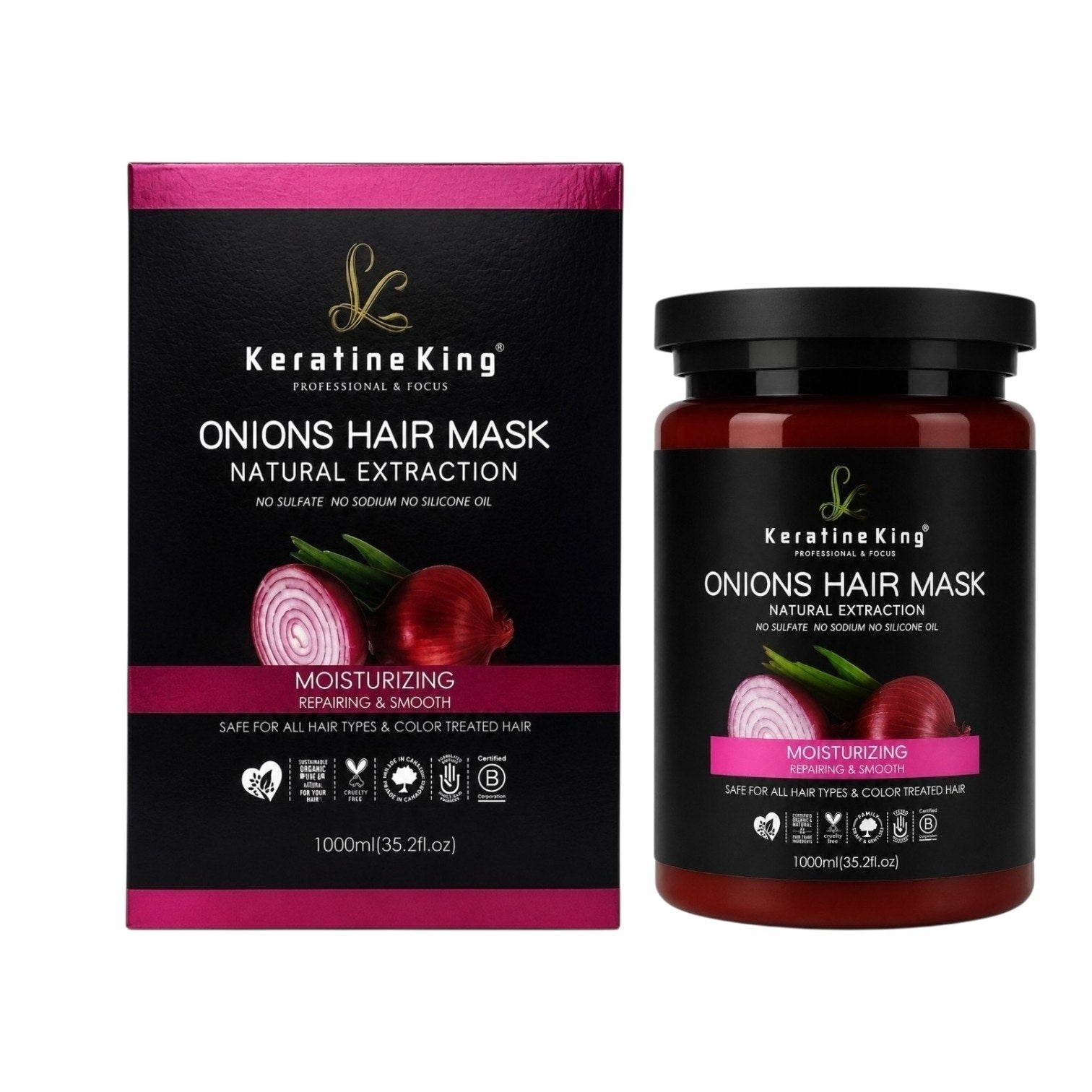 MASCARILLA PARA EL CABELLO CON EXTRACO DE CEBOLLA DE HIDRATACION INTENSIVA KERATINE KING 1000ML