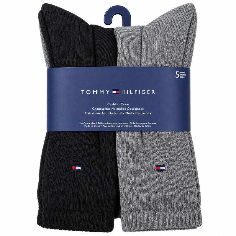 CALCETA MEDIA PANTORRILLA TOMMY HILFIGER PARA HOMBRE 5 PARES TALLA ÚNICA