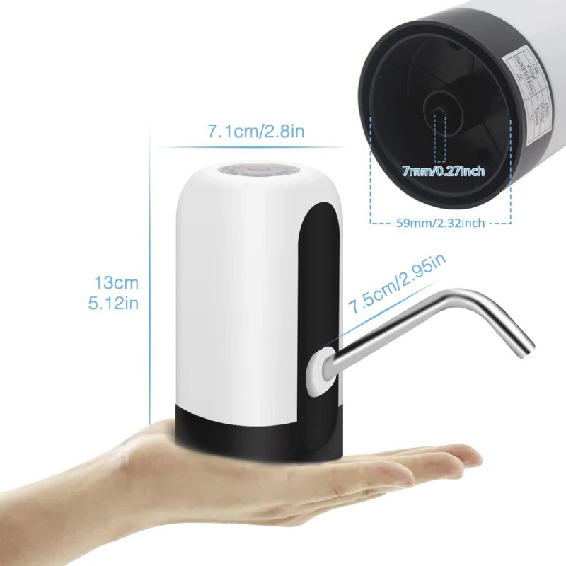 DISPENSADOR DE AGUA AUTOMATICO PARA BOTELLON, CON CARGA USB, ACERO INOXIDABLE AUTOMATIC WATER DISPENSER
