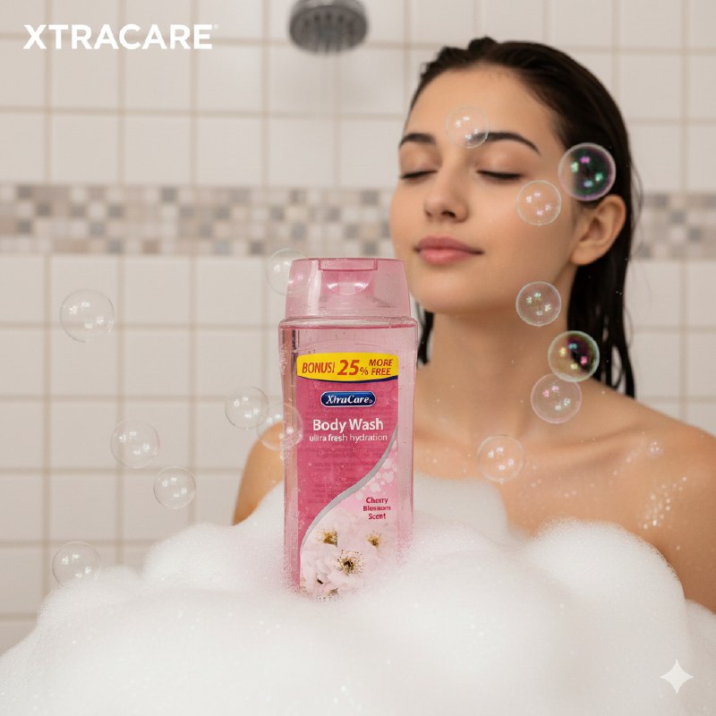 GEL DE BAÑO Y DUCHA CON EXTRACTO DE FLOR DE CEREZO XTRACARE 443ML