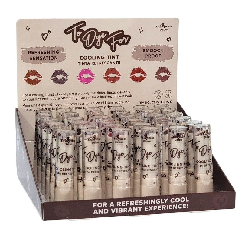 LIPSTICK REFRESCANTE DE LARGA DURACION Y ALTA DURACION 6 TONOS TO DYE FOR ITALIA DELUXE 3.8G
