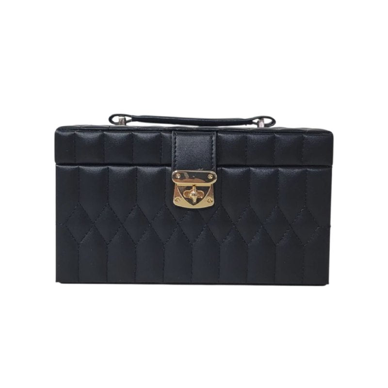ORGANIZADOR JOYERO ELEGANTE, MAXIMINA EL ESPACIO Y MANTIENE TUS JOYAS ORDENADAS COLOR NEGRO 22CMX12CM