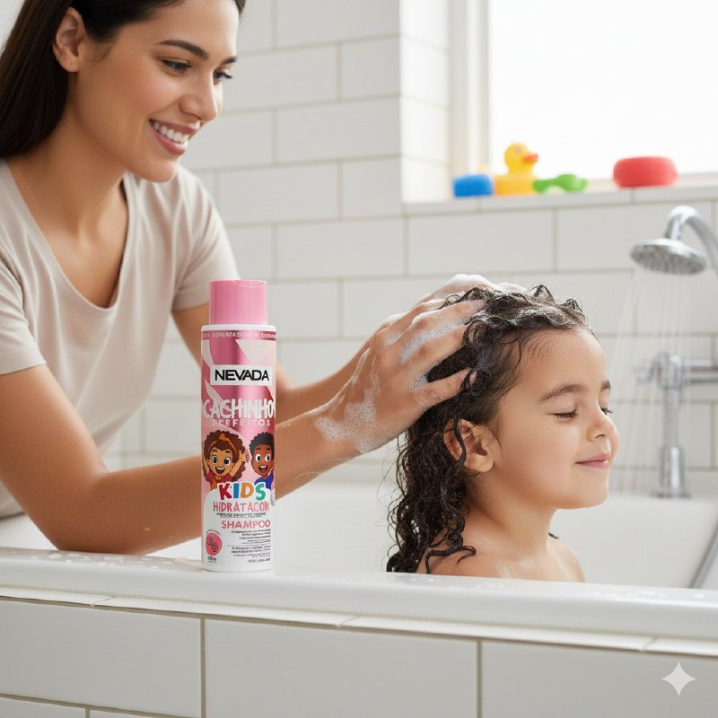 SHAMPOO PARA NIÑOS HIDRATANTE PARA CABELLO ONDULADO Y RIZADO NEVADA KIDS 500ML