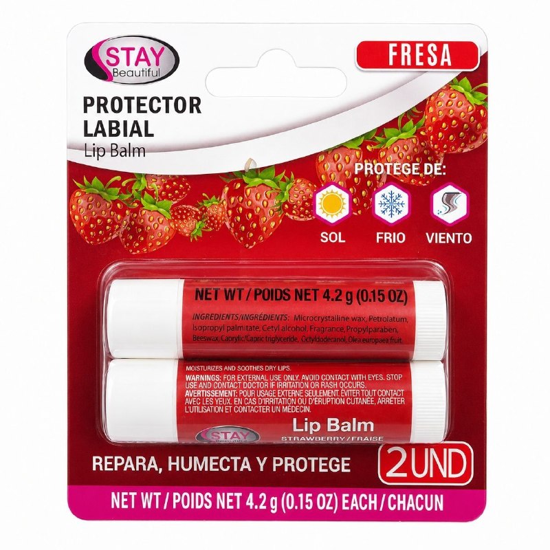 PROTECTOR LABIAL HUMECTANTE Y REPARADOR DE LABIOS STAY BEAUTIFUL 4.2GX2