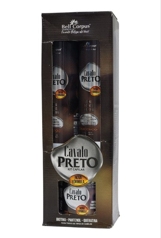 SET DE CUIDADO DEL CABELLO CON BIOTINA, PANTENOL Y QUERATINA BELL CORPUS COSMETICS CABALLO NEGRO