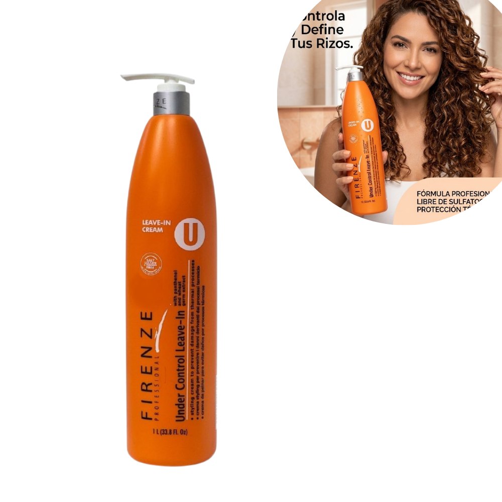 CREMA PARA PEINAR ACONDICIONADORA SIN ENJUAGUE CON PROTECCION TERMICA ANTI FRIZZ FIRENZE 1L
