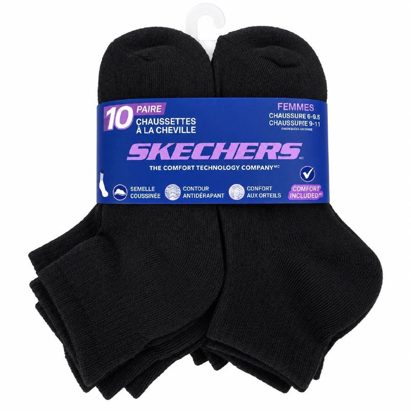 CALCETA TOBILLERA ALTA SKECHERS ORIGINAL PARA MUJER 10 PARES TALLA 9-11