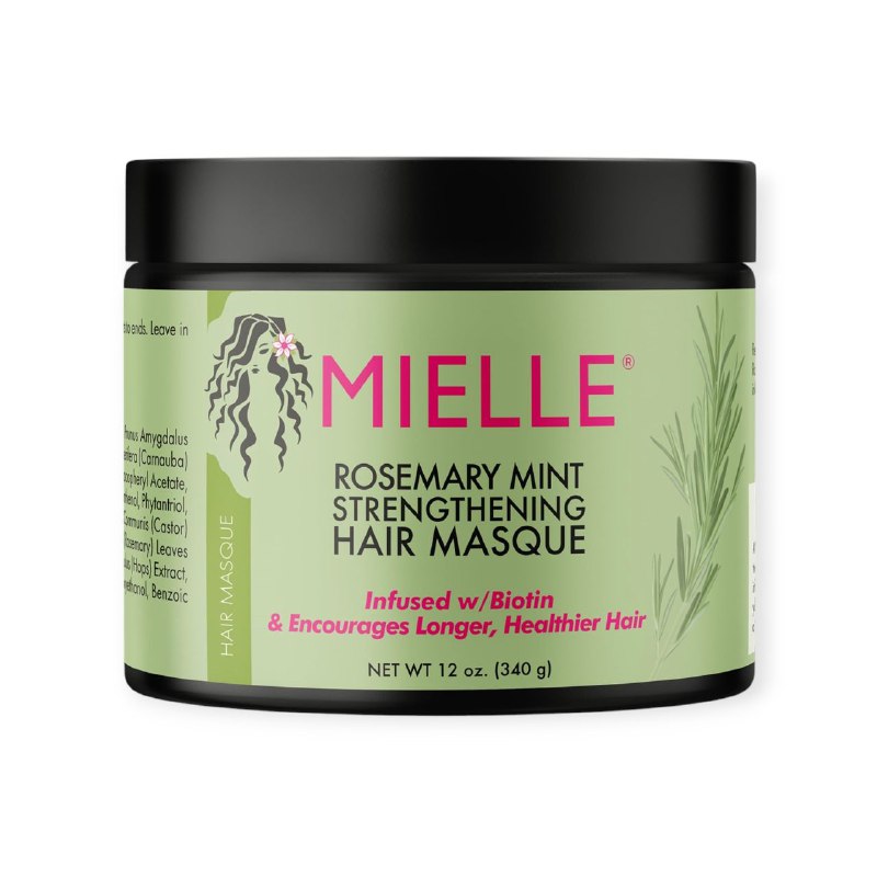 MASCARILLA PARA EL CABELLO FORTALECEDORA CON ROMERO Y MENTA CON BIOTINA MIELLE 340G