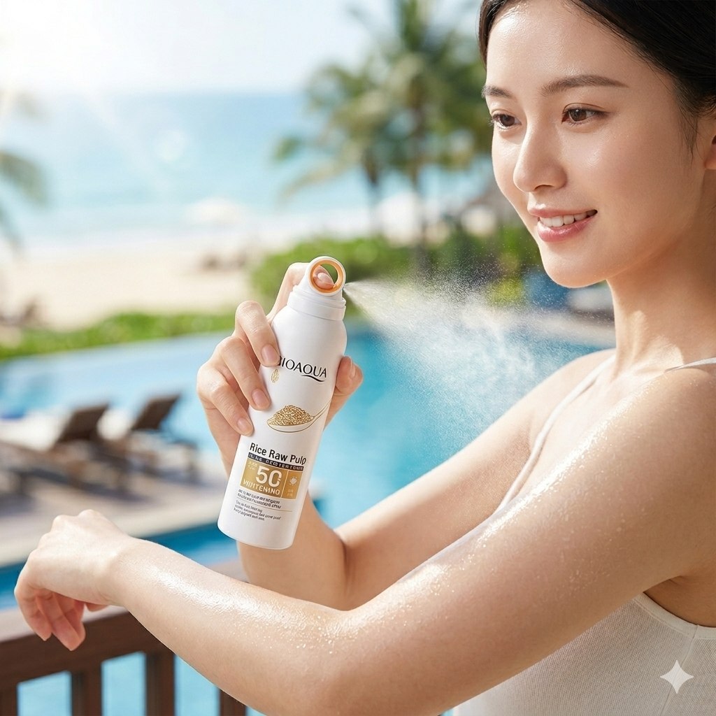PROTECTOR SOLAR EN SPRAY CON EXTRACTO DE ARROZ PROTEGER LA PIEL DE LA EXPOSICIÓN SOLAR BIOAQUA 150ML