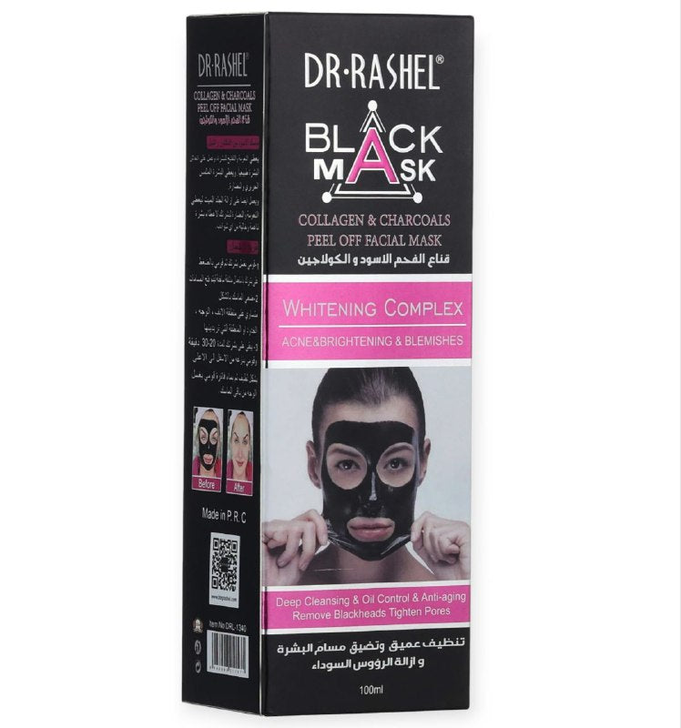 MASCARILLA FACIAL PURIFICANTE Y BLANQUEADORA CON COLAGENO Y CARBON ACTIVO DR RASHEL 100ML