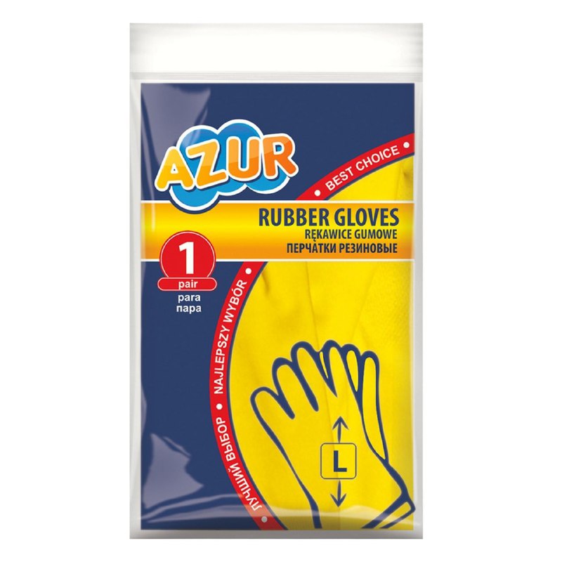 GUANTES DE GOMA MULTIUSO COLOR AMARILLO TALLA L AZUR