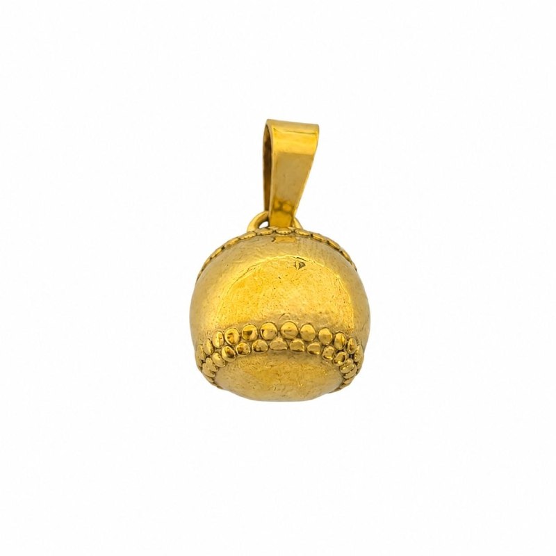 DIJE DE ENCHAPE PARA NIÑO CON DISEÑO DE PELOTA DE BEISBOL 2.2CM