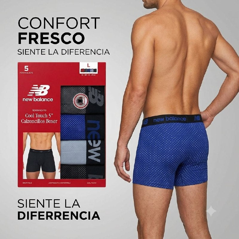 ROPA INTERIOR PARA CABALLERO NEW BALANCE BOXER BRIEF 5 UNIDADES