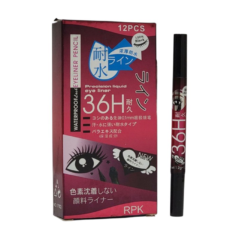 DELIENADOR DE OJOS EN LAPIZ DOBLE PUNTA ULTRAFINO, RESISTENTE AL SUDOR Y AGUA, CON EXTRACTO DE ROSA 2.4G