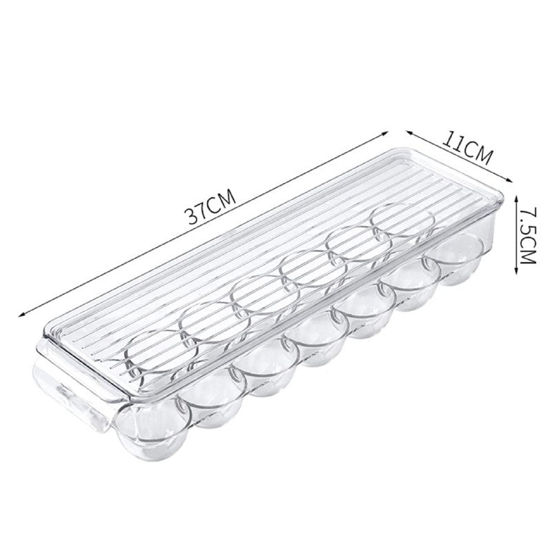 ORGANIZADOR DE HUEVOS TRANSPARENTE CON CAPACIDAD PARA 14 HUEVOS