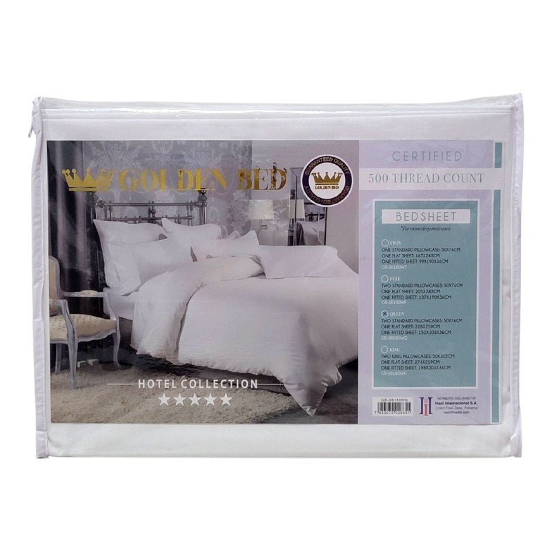 JUEGO DE SABANA CAMERA COMPLETO DE 4 PIEZAS QUEEN GOLDEN BED