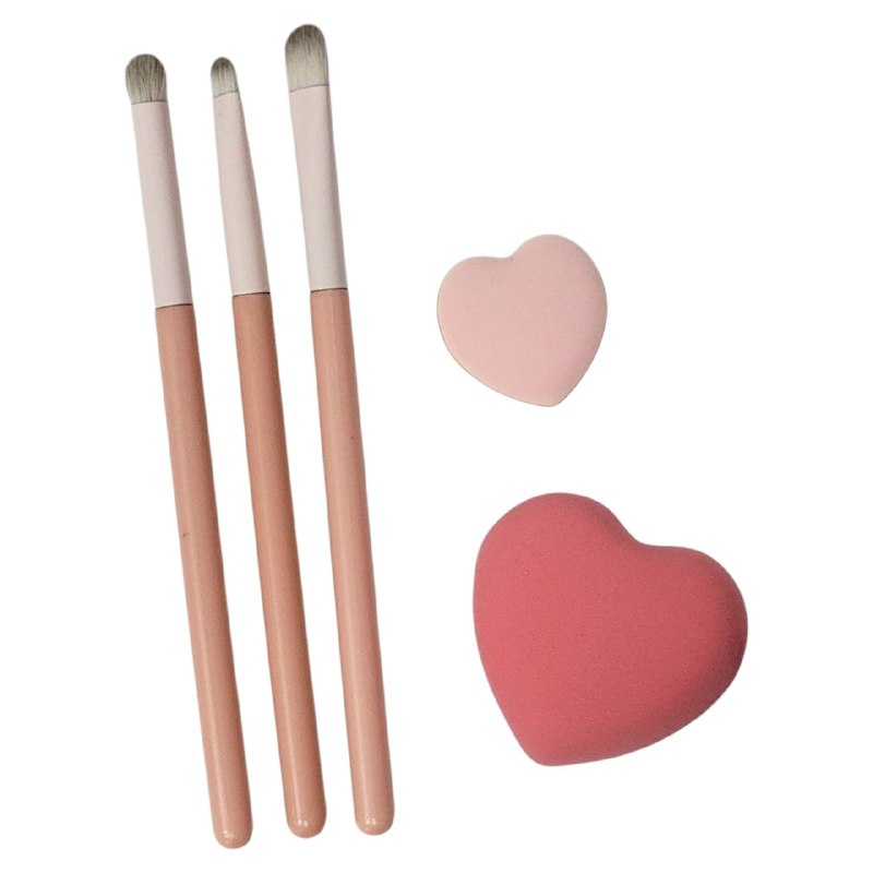 SET DE BROCHAS DE MAQUILLAJE Y ESPONJAS 5PCS RUBY FACE