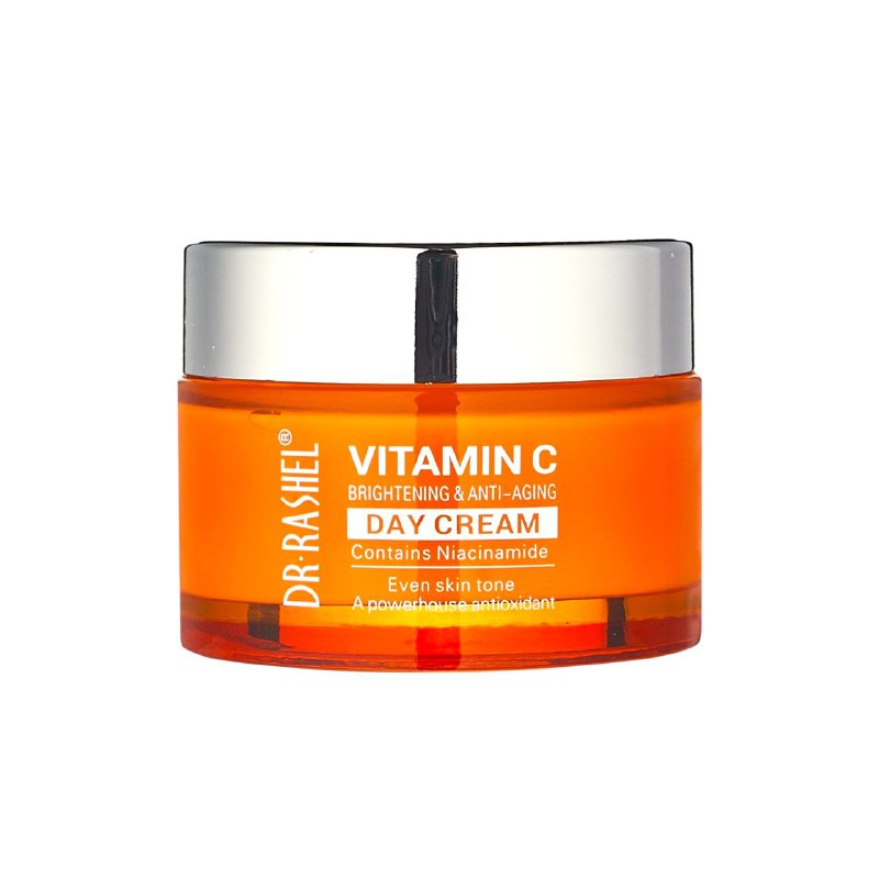 CREMA FACIAL DE DIA ILUMINADORA Y ANTIENVEJECIMIENTO CON VITAMINA C NIACINAMIDA Y COLAGENO DR RASHEL 50G