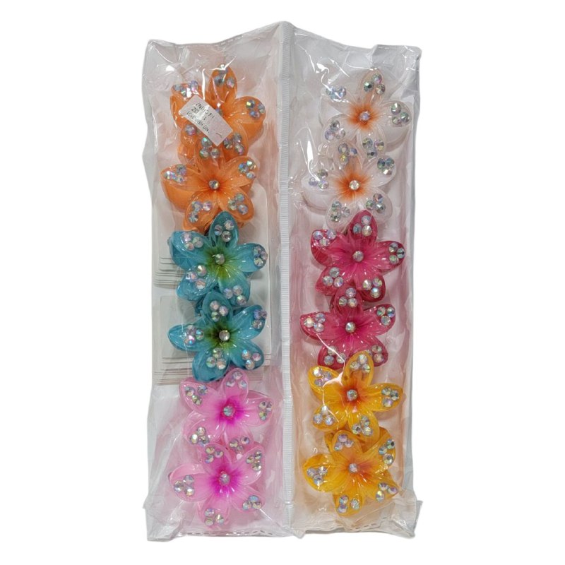 GANCHO PARA EL CABELLO DE DISEÑO DE FLOR HAWAIANA, PINZAS DE SUJECION FUERTE, ACCESORIO PARA EL CABELLO PAQUETE DE 12UND 6X5CM