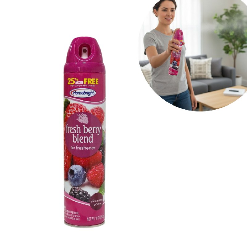 AMBIENTADOR AROMATIZANTE EN SPRAY DE FRESA Y BAYAS HOMEBRIGHT 283G