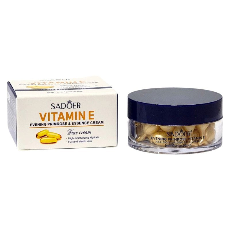 AMPOLLAS DE CREMA FACIAL HIDRATANTE CON ONAGRA Y VITAMINA E SADOER 30UNDX0.34G
