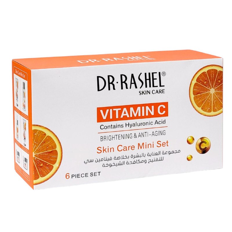 SET DE CUIDADO FACIAL ILUMINADOR Y ANTIEDAD CON VITAMINA C CONCENTRADA 6PCS DR RASHEL