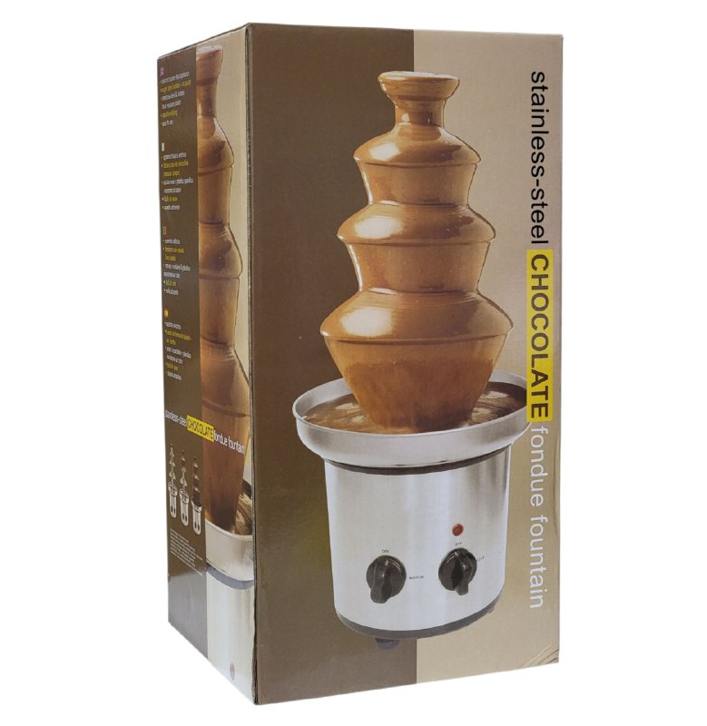 FUENTE DE CHOCOLATE FONDUE DE ACERO INOXIDABLE ELECTRICA