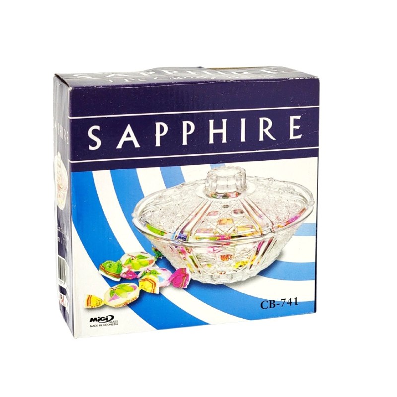RECIPIENTE AZUCARERA DE CRISTAL DE ALTA CALIDAD Y ELEGANTE SAPPHIRE 18CM