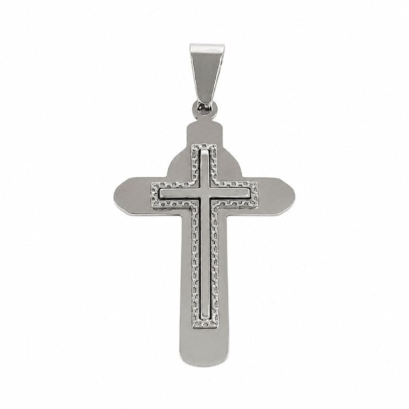 DIJE DE ENCHAPE PARA CADENA CON DISEÑO DE CRUZ 6CM