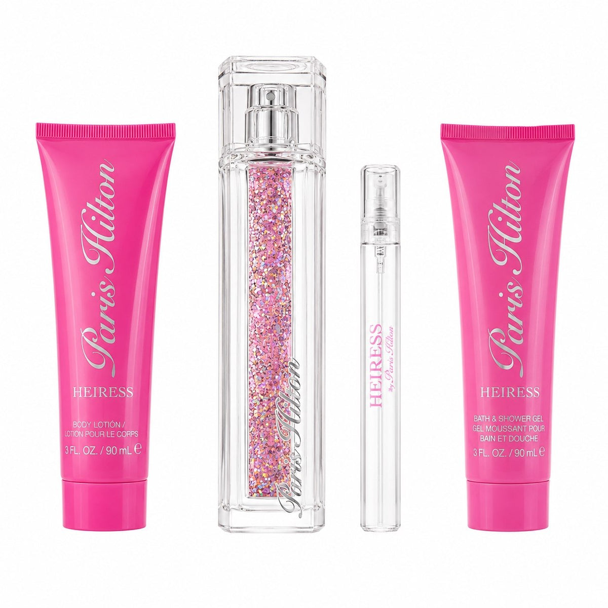 SET PARIS HILTON HEIRESS EDP 100ML EDP 10ML CREMA CORPORAL 90ML GEL DE DUCHA 90ML (M)