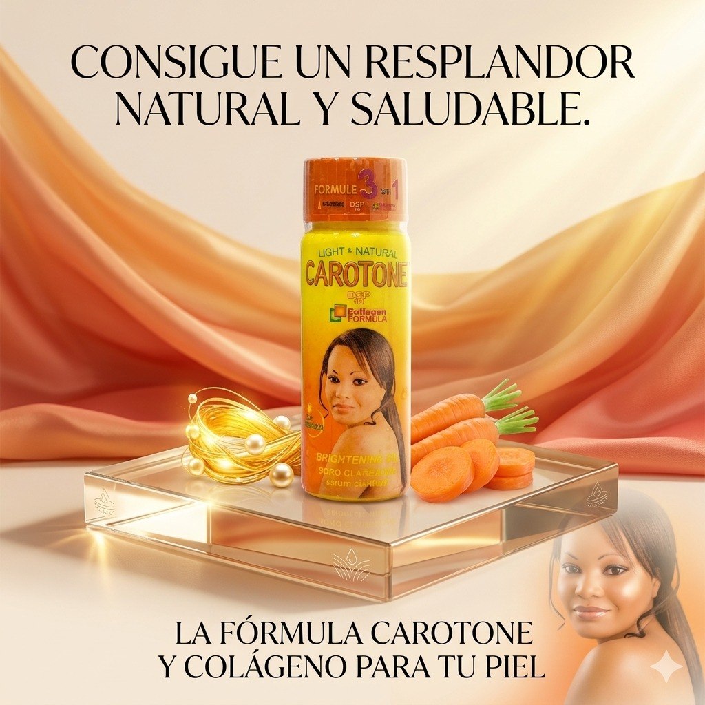 SUERO Y ACEITE CORRECTOR DE TONO REVITALIZANTE CON BETACAROTENA Y COLAGENO CAROTONE LIGHT & NATURAL 65ML COMPRA CAJA COMPLETA