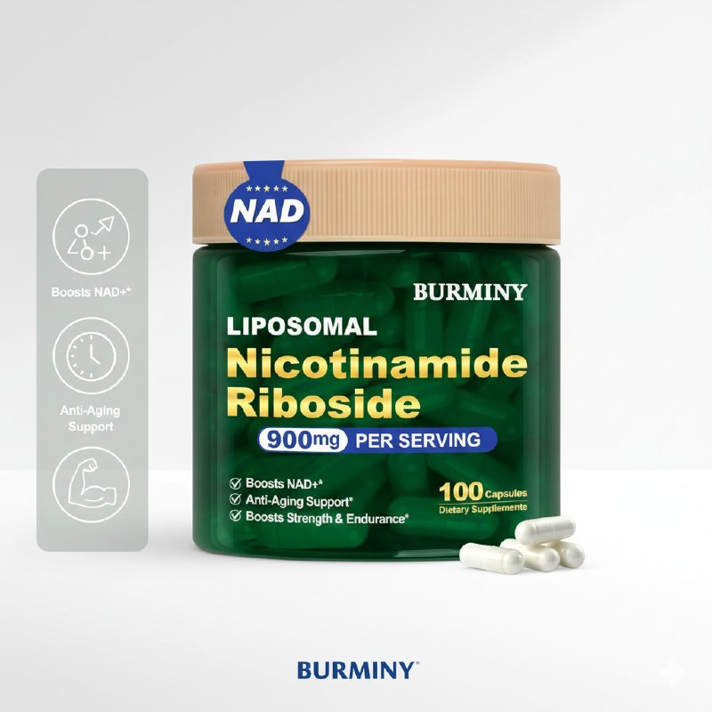 VITAMINAS EN CAPSULAS DE RIBOSIDO DE NICOTINAMIDA ANTIENVEJECIMIENTO BURMINY 100UND