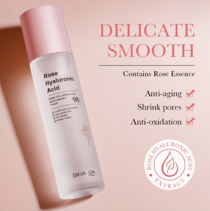 TONICO FACIAL DE ROSAS HIDRATANTE Y REFRESCANTE, NUTRE E ILUMINA LA PIEL BIOAQUA 100ML