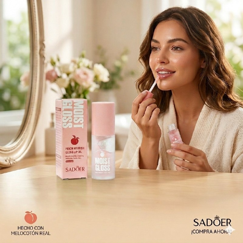 BRILLO LABIAL ACEITE NUTRITIVO, HIDRATANTE Y REPARADOR DE DURAZNO SADOER 4.5G