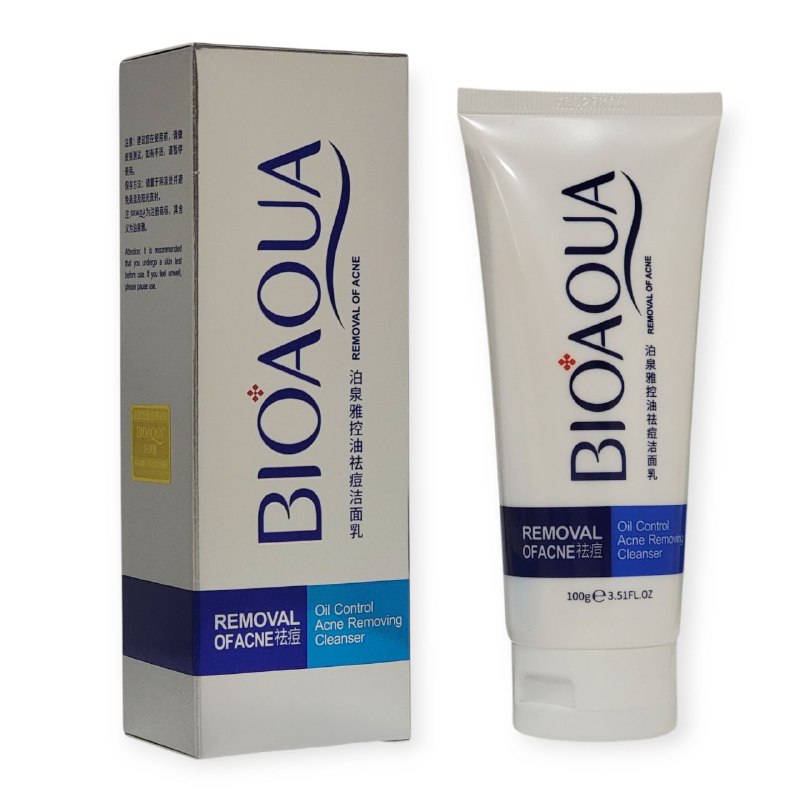 LIMPIADOR FACIAL EN ESPUMA PURIFICANTE PARA CONTROL DE GRASA Y DE ACNE BIOAQUA 100MG