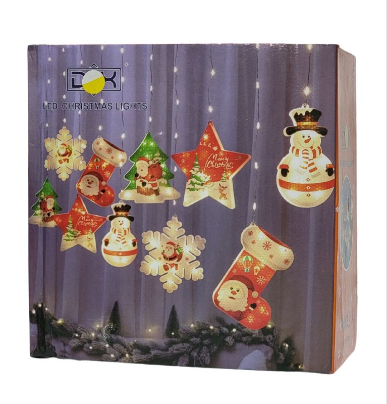 LUCES DECORATIVAS NAVIDEÑAS CORTINA DE LUCES LED FORMA DE ESTRELLA, RENO, ARBOL Y CAMPANA DECORACION PARA EL HOGAR 9 MODOS DE CAMBIO DE LUZ, 20X9.5X20CM LED CHRISTMAS LIGHTS