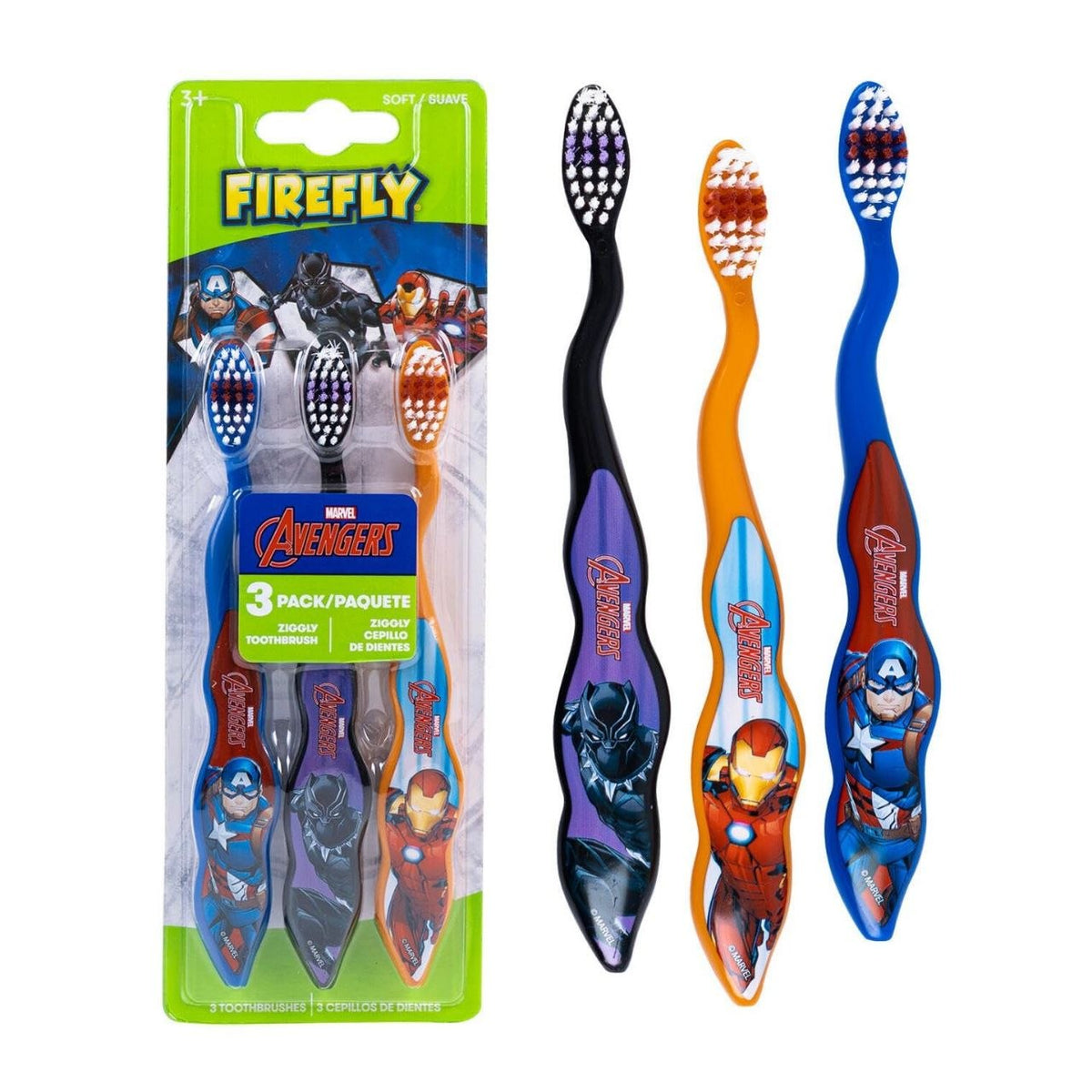 SET DE CEPILLOS DE DIENTES PARA NIÑOS DE MARVEL AVENGERS 3UND FIREFLY
