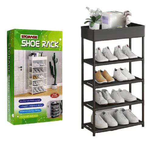 ORGANIZADOR ZAPATERA PLASTICA DE 6 NIVELES, AHORRO DE ESPACIO, ALMACENA HASTA 10 PARES DE ZAPATOS STORAGE SHOE RACK 98.5X21.5X40CM