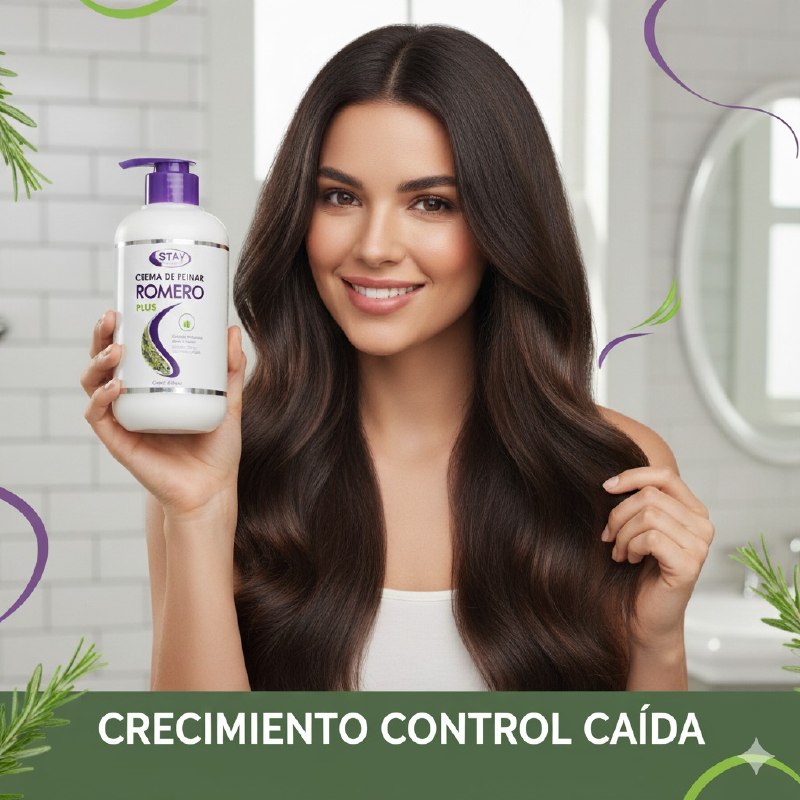 CREMA PARA PEINAR DE ROMERO, AYUDA CON EL CRECIMIENTO, CONTROL DE CAIDA, ACCION DESENREDANTE, FACILITA EL PEINADO, DA BRILLO Y RESTAURA LA FIBRA CAPILAR STAY BEAUTIFUL 300ML