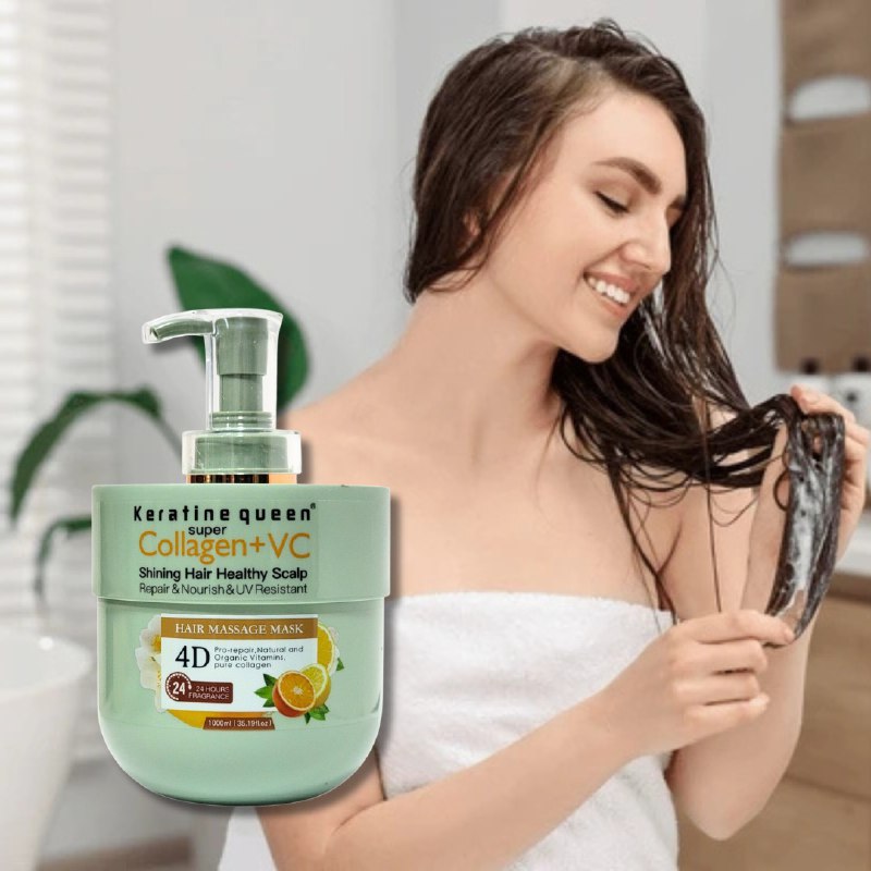 MASCARILLA PARA EL CABELLO DE NARANJA INFUNDIDA CON VITAMINA C Y COLAGENO KERATINE QUEEN 1000ML