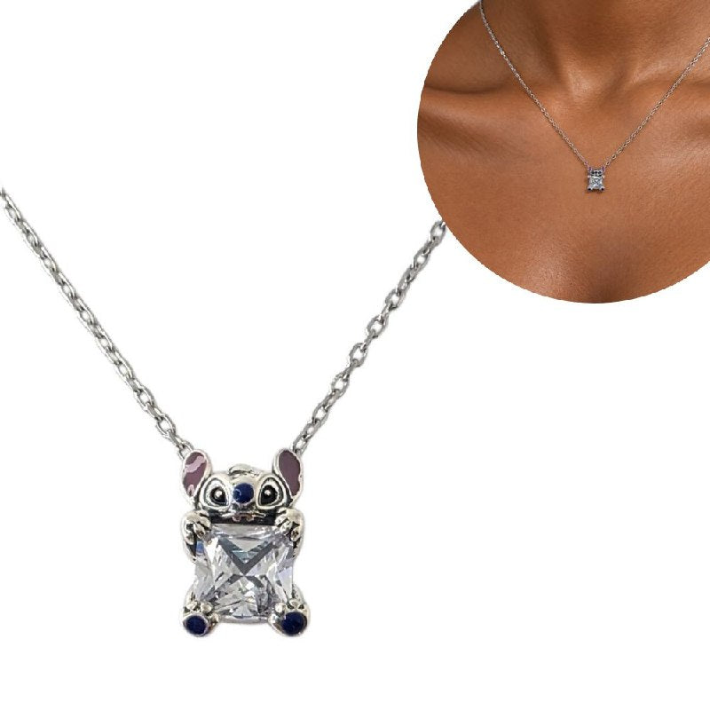 DIJE DE PLATA 9.25 CON DISEÑO DE STITCH 1CM Y 4.4G