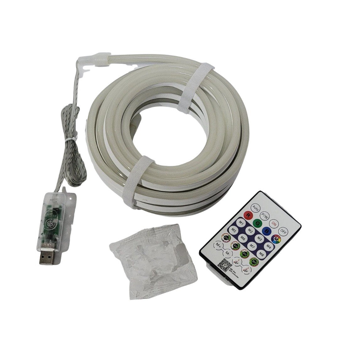 CUERDA DE LUZ NEON LED RGB INTELIGENTE CON CONTROL REMOTO 5M