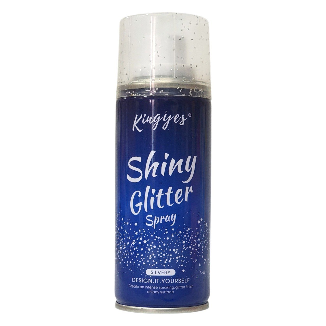 SPRAY CORPORAL COLOR PLATEADO CON BRILLO KINGYES 120ML