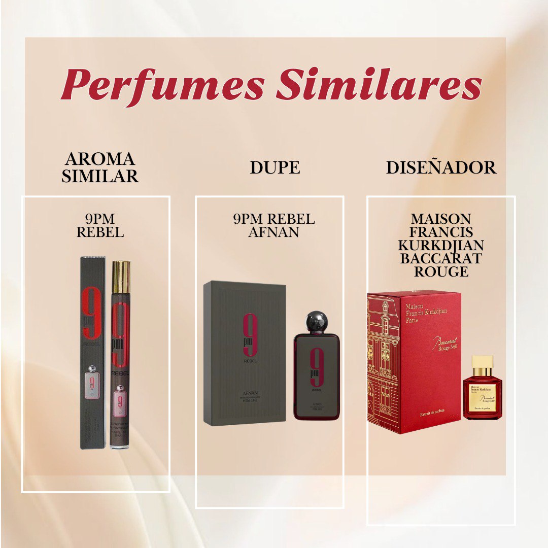 PERFUME EN TUBO 9PM REBEL EDP 35ML (H) (AROMA INSPIRADO EN AFNAN 9PM REBEL)