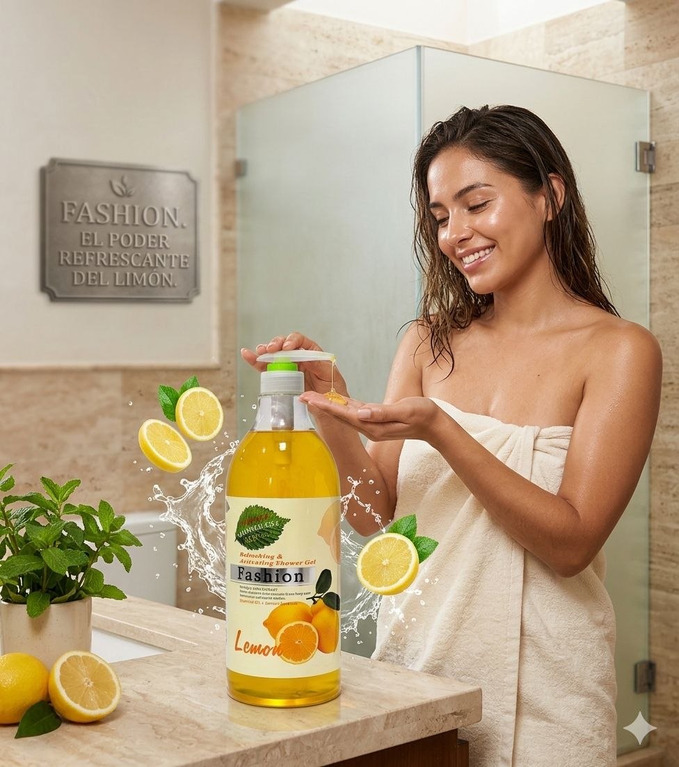 GEL DE DUCHA NUTRITIVO Y ACTIVADOR CON DE ESENCIA DE LIMON NATURAL FRUIT OF THE WOKALI 1300ML